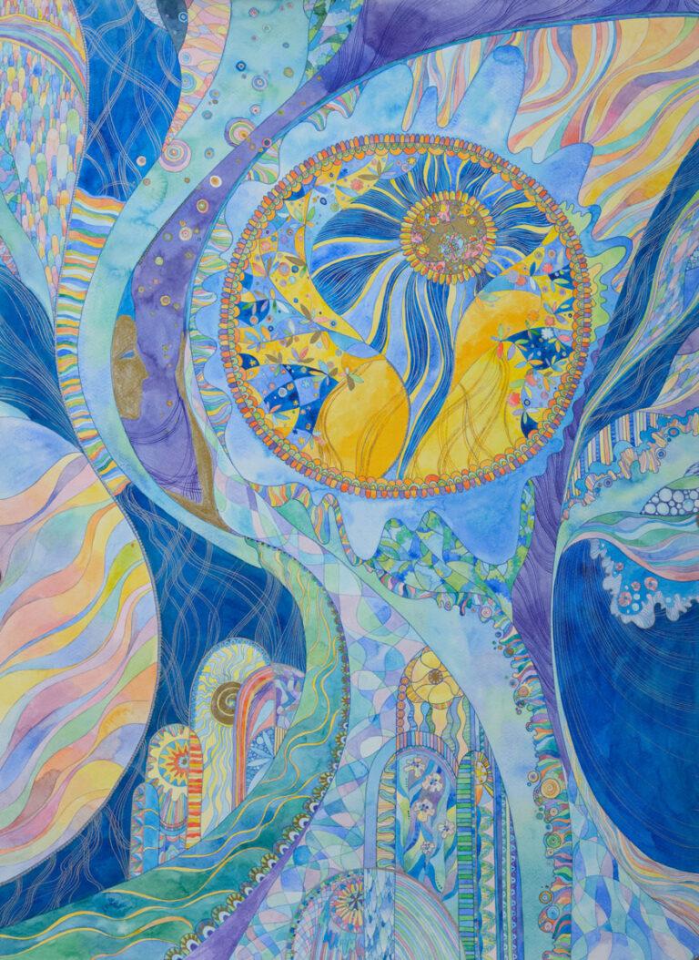 The Tree of Life. Serie 'The Fourth Dimension'. Ink & aquarelle on paper 56x76 cm. 2022