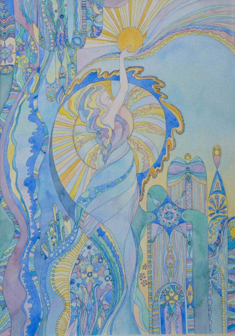 Morning. Serie 'The Fourth Dimension'. Ink & aquarelle on paper 25x35 cm. 2022