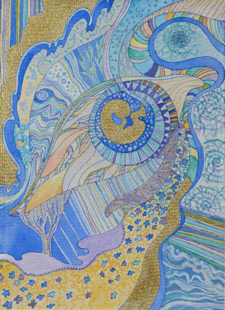 Look Inside. Serie 'The Fourth Dimension'. Ink & aquarelle on paper 14.5x20 cm. 2022