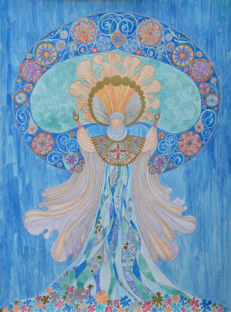 Helga. Serie 'The Name of Goddess'. Ink on paper, 56x76 cm. 2023