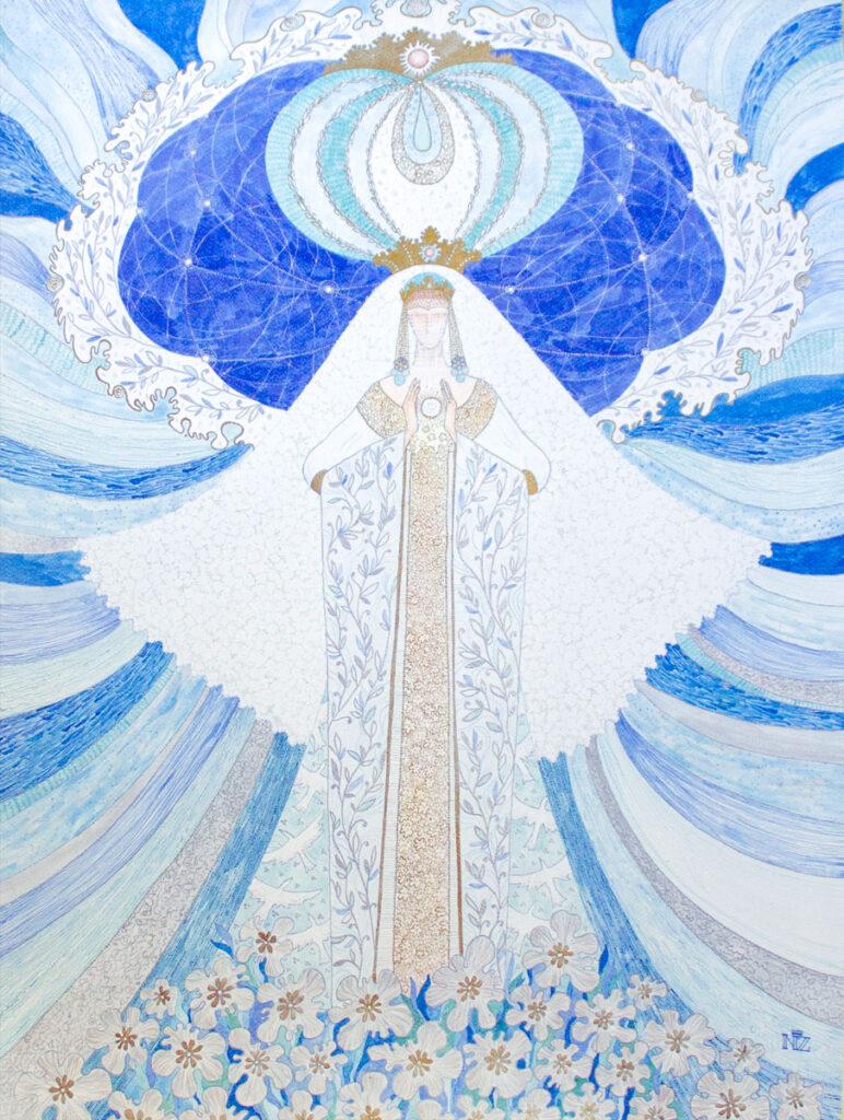 Eirini. Serie 'The Name of Goddess'. Ink on paper, 56x76 cm. 2023