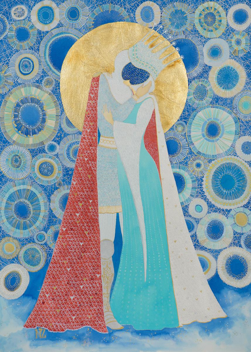 The Kiss. Ink on paper, 50x70 cm. 2024