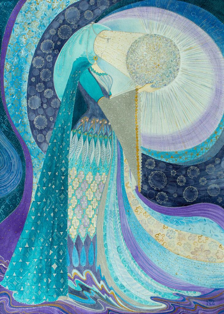 Donna di Luce. Ink on paper. 50x70 cm. 2024