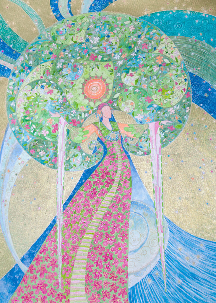 Elaria — Anastasia. Serie 'The Name of Goddess'. Ink on paper, 56x76 cm. 2023