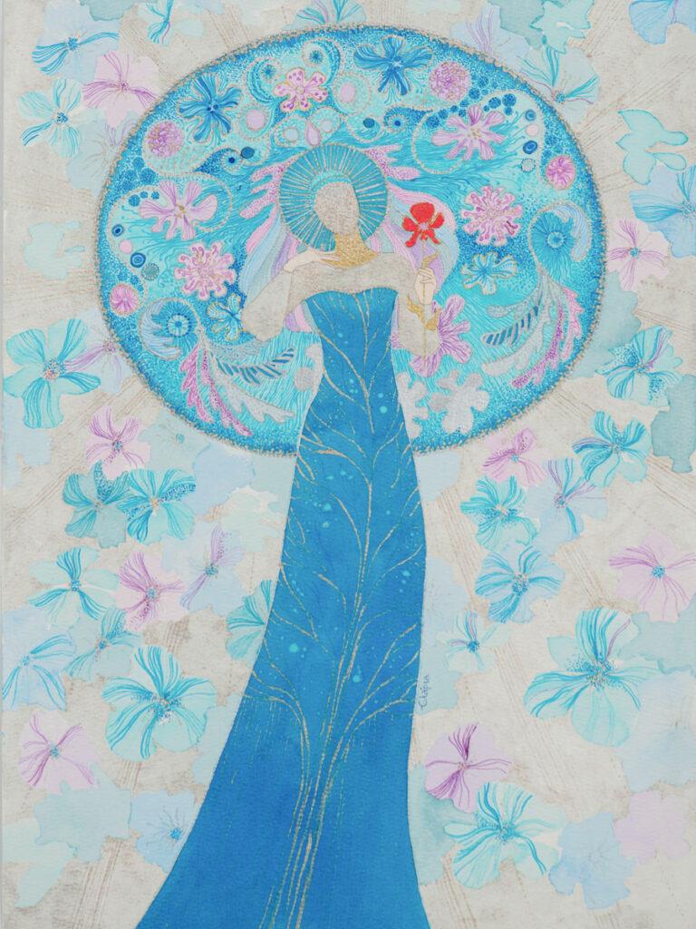 Elaria — Testimony of Stillness. Serie 'Testimonies', Ink on paper, 30x40 cm. 2025