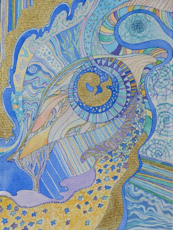Look Inside. Serie 'The Fourth Dimension'. Ink & aquarelle on paper 14.5x20 cm. 2022