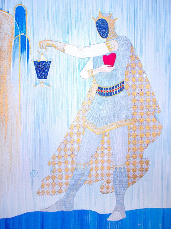 The Lanterns. King. Serie QK. Ink on paper, 2024