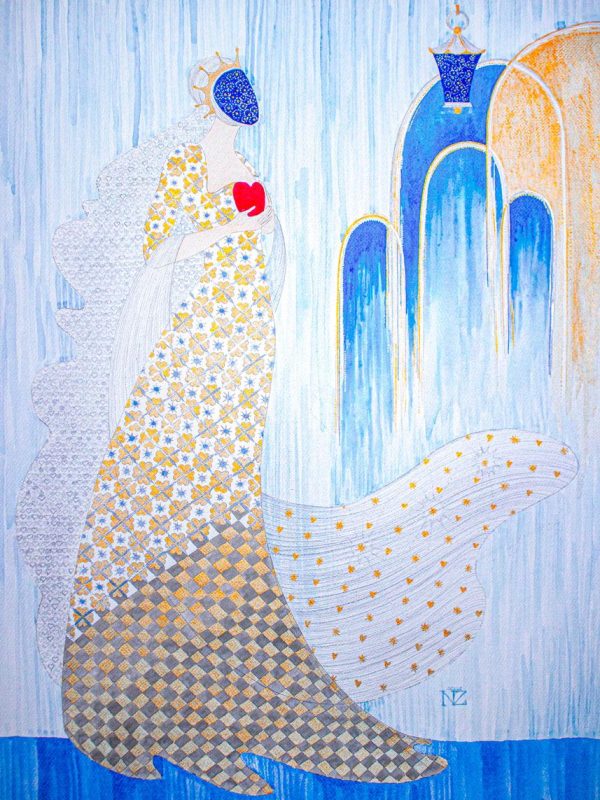 The Lanterns. Queen. Serie QK. Ink on paper, 2024