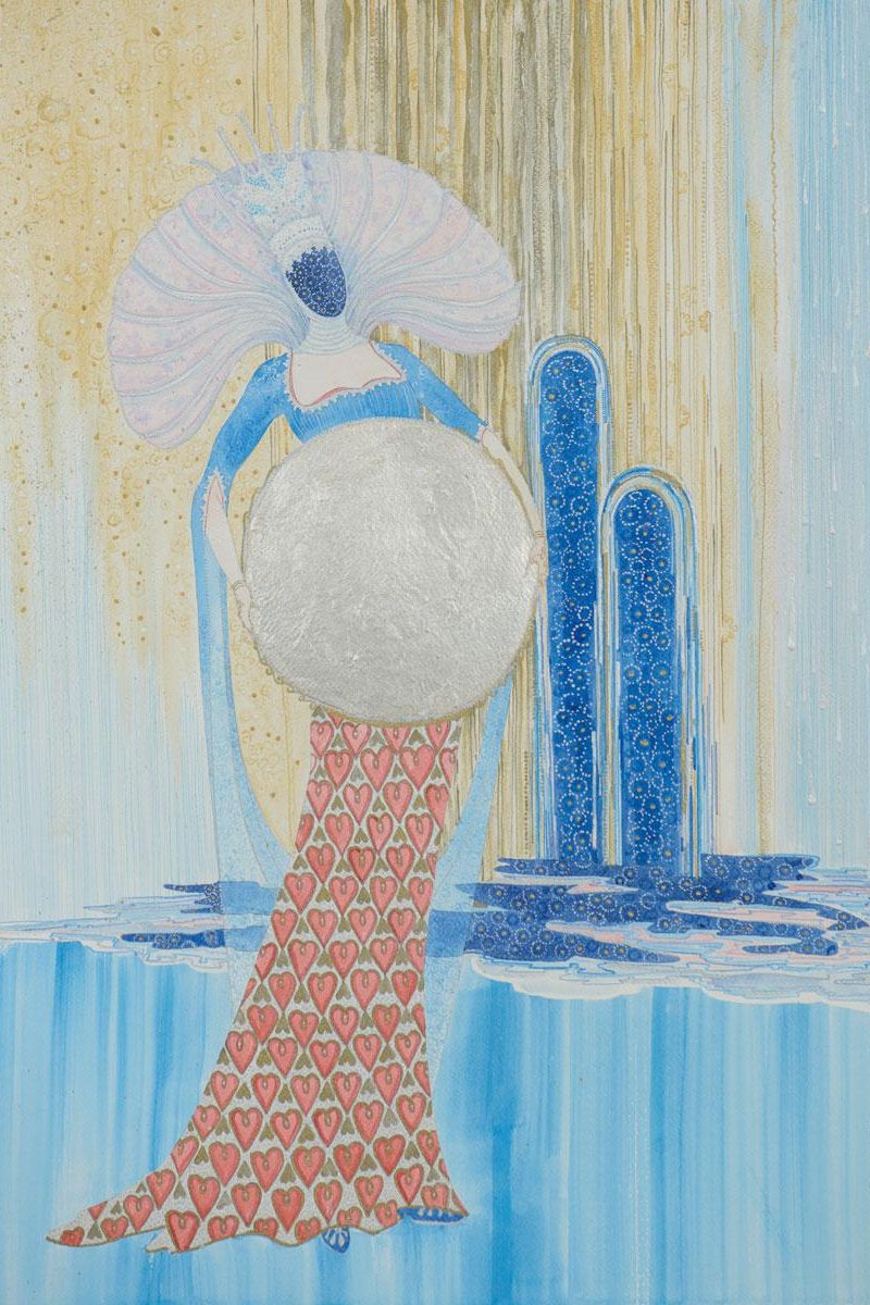 Elaria — Mirror and Sword (diptych). The Mirror. Ink on Paper, 50x70 cm. 2024