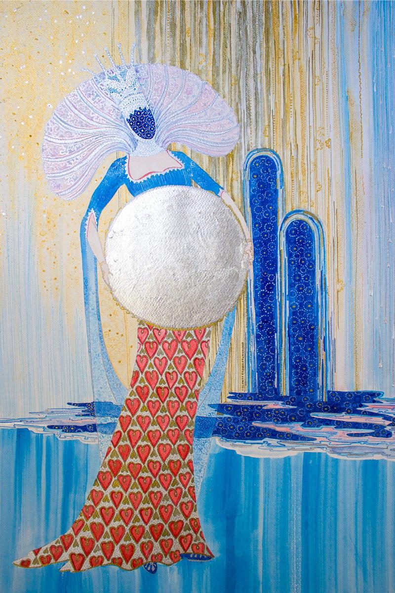 Mirror and Sword. The Mirror. Ink on Paper, 50x70 cm. 2024