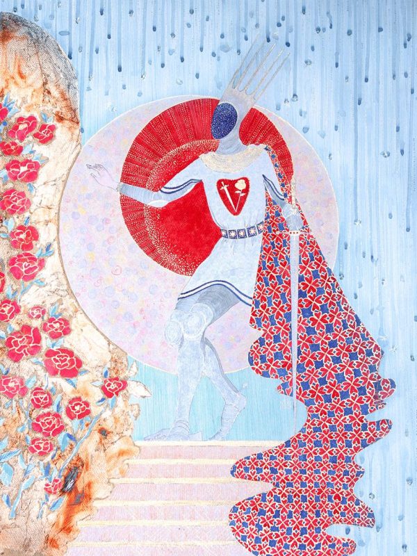 Elaria — King of Roses. Serie "QK". Ink on paper 50x70 cm. 2024