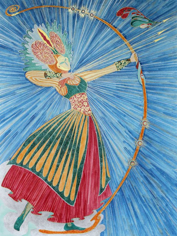 Warrioress of the Bow. Serie Warrioresses. Ink on paper, 56x76 cm. 2023