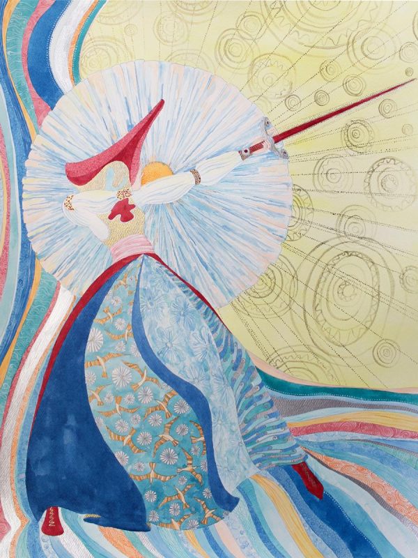 Warrioress of the Sword. Serie Warrioresses. Ink on paper, 56x76 cm. 2023